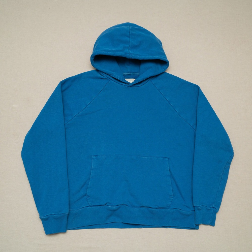 Everlane Organic Cotton Full Zip Hoodie Blue Pullover Sweatshirt Adult M